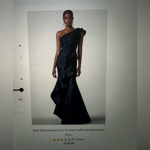 Sophisticated One-Shoulder Navy Dress